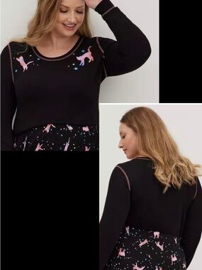 Torrid • super soft long sleeve galaxy cat pajama shirt